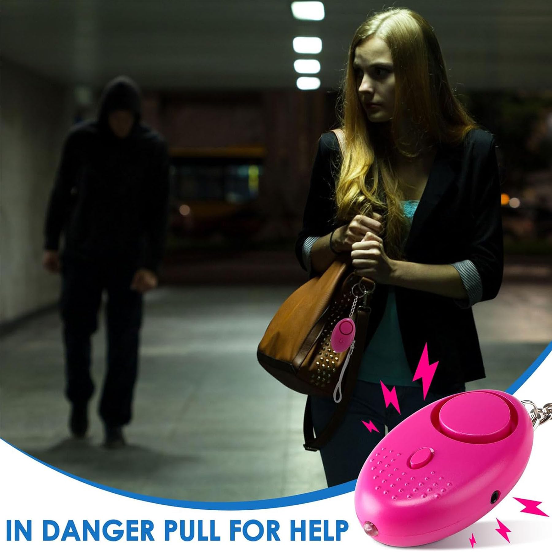 Llavero de alarma de seguridad personal con luz LED, alerta de seguridad de emergencia de 130 dB, paquete de 76 en 19 colores mezclados, protección portátil para mujeres, niñas, niños, ancianos
