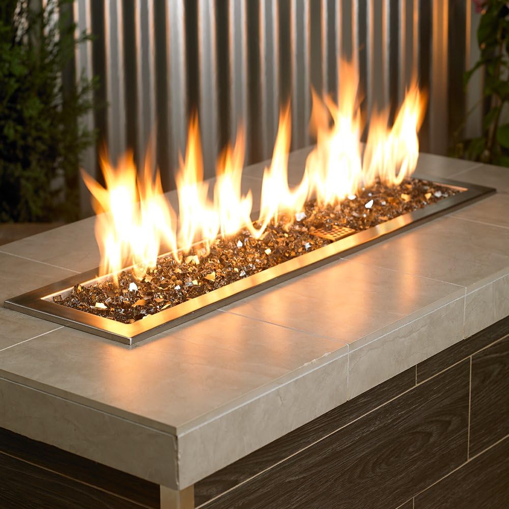 Blazing Fireglass 20-Pound Reflective Fire Glass with Fireplace Glass and Fire Pit Glass, 1/4-Inch, Bronze