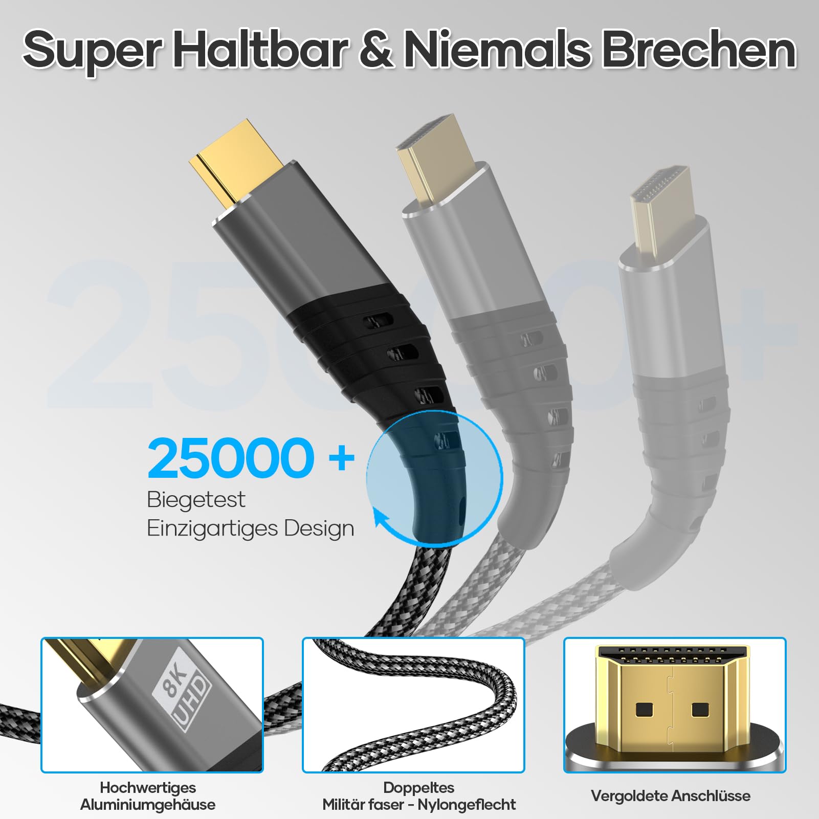 Cuszwee Cavo HDMI,Cavo HDMI 2.1 Ultra 48Gbps HighSpeed 8K@60Hz 4K@120Hz 7680P eARC HDCP 2.2&2.3 DTS:X Dynamic HDR Dolby Atmos Compatibile con HDTV,Xbox,Mac,PC,Laptop,Monitor,Proiettore,PS 5/4/3,2M