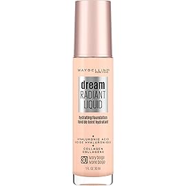 Maybelline Dream Radiant Liquid Medium Coverage Hydrating Makeup, Lightweight Liquid Foundation, Ivory Beige, 1 Count