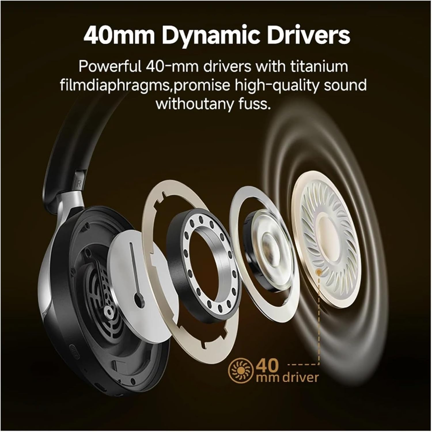 H3 Pro ANC Wireless Headphone 50dB Noise Canceling Hi-Res Spatial Audio Earphone with Bluetooth 5.4 Over Ear Headset(Black)