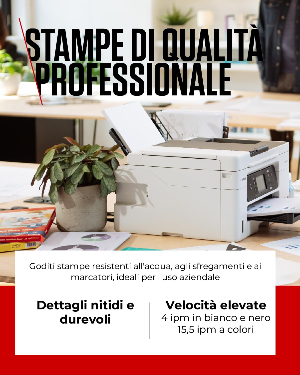 Canon Stampante WiFi per Casa e Ufficio MAXIFY GX4050 - Stampante Multifunzione MegaTank con Scanner, Fax e Fotocopiatrice per Casa | Connettività WiFi, Ethernet e USB