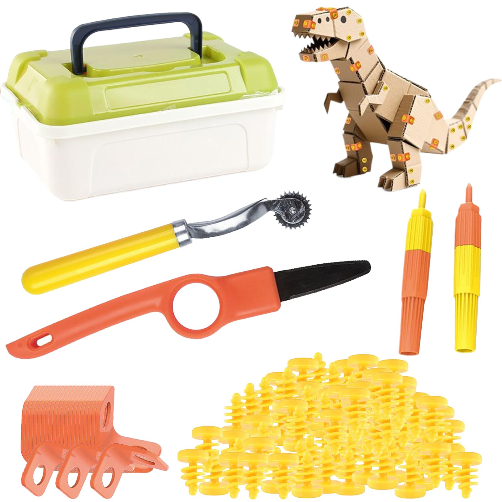 Cardboard Building Tool Set - Craft Building Boards, Safe Cutting Accessories, Educational Assembly Activity Toys, Practical Learning Game With Materials