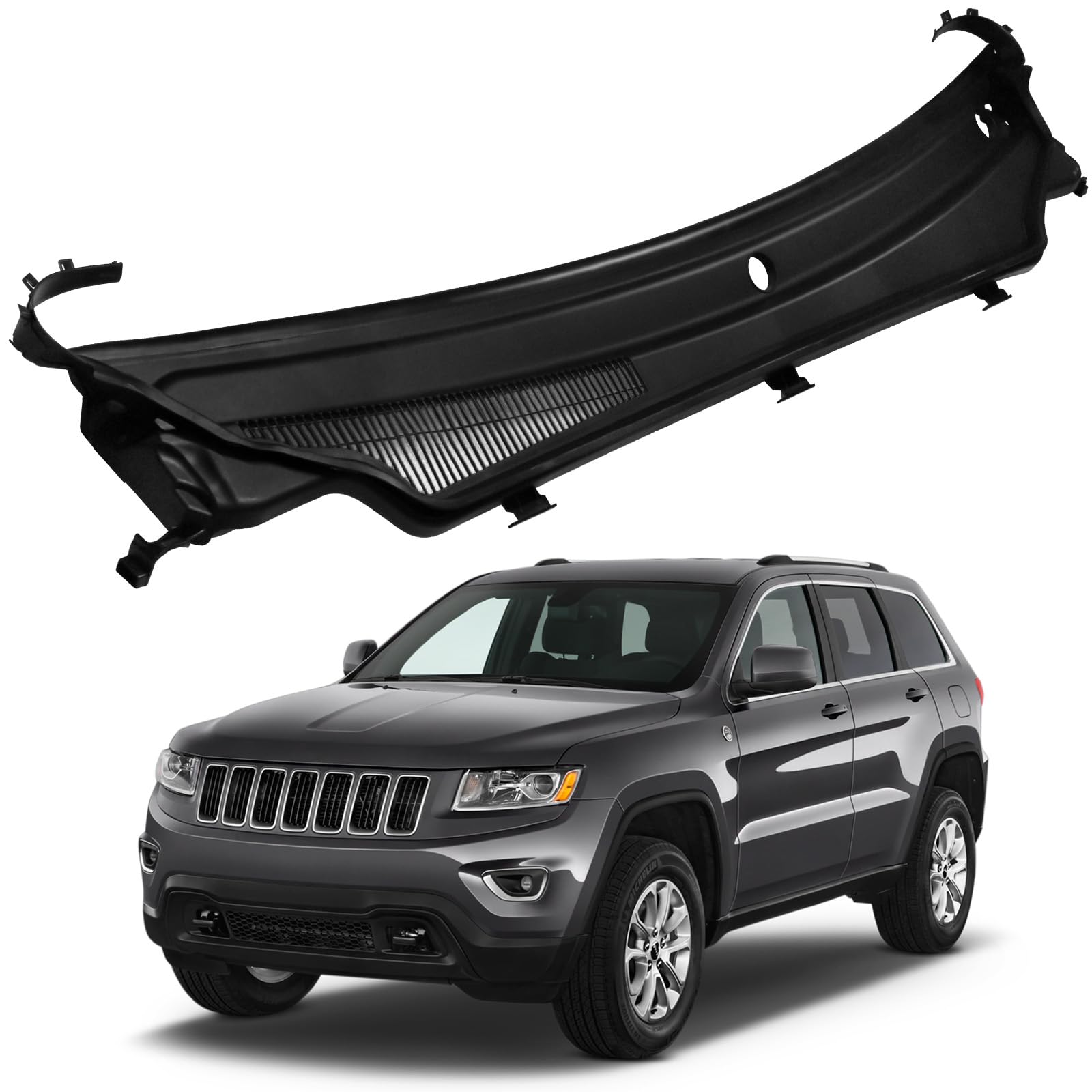 55079197AH Windshield Wiper Cowl Upper Vent Cover Fit for Jeep Grand Cherokee 2011 2012 2013 2014 2015 Hood Wiper Cowl Panel Grille Vent Cover
