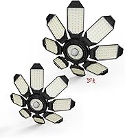 Vista 9 de Luces LED de garaje - 250W, 6500K, 25000LM Luz de iluminación LED deformable para garaje, luces de tienda para garaje, sótano, granero, luz de techo