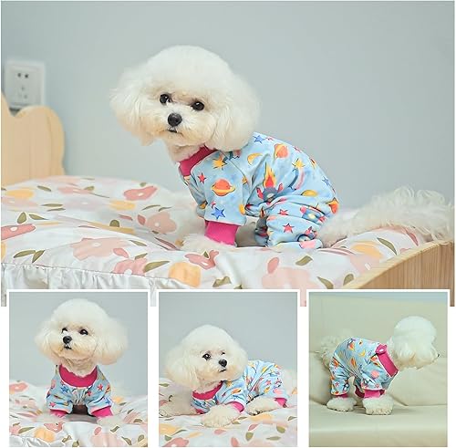 Miniatura 6 de BEAUTYZOO Pijama elástico para perros pequeños y medianos, ropa de terciopelo suave para primavera y verano, para niñas y niños, con cuello