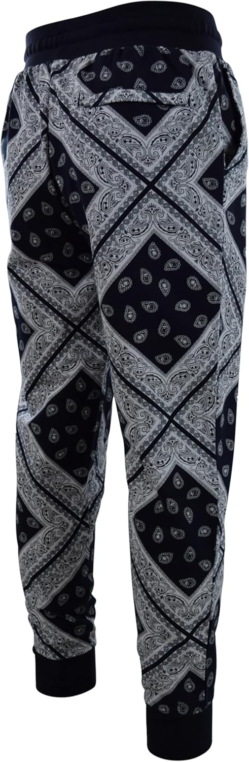 ChoiceApparel Mens Paisley Bandana Print Jogger Sweatpants with Zippered Back Pocket - Image 6