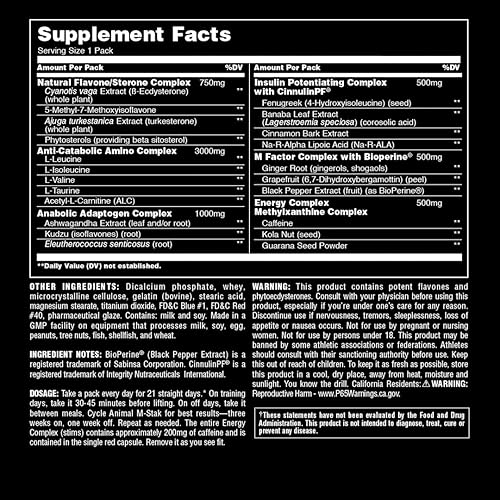 Miniatura 10 de Animal TNT - Potenciador de testosterona apoyo de la próstata adaptógeno y apoyo al estrés óxido nítrico