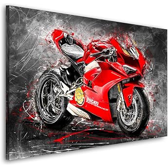 Art Designs24 Canvas Picture Ducati Panigale V4 Abstract Wall Art Print Wall Decoration Plus Sizes