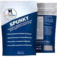 ProThrive Spunky Digestive Supplement - Probiotics, Digestive Enzymes, Joint Support for Cats and Dogs | Gut Health | Pet Probiotics for Dogs and Cats - 1lb
