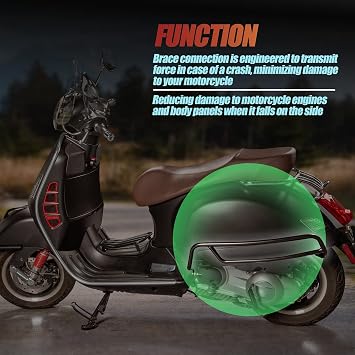 Motorcycle Highway Crash Bar Engine Guard Fit for Vespa GTS125 GTS300 GTS 125 300 GTV300 2007-2022 2019 2020 2021 Bumper Frame Guard Falling Protector (Silver)