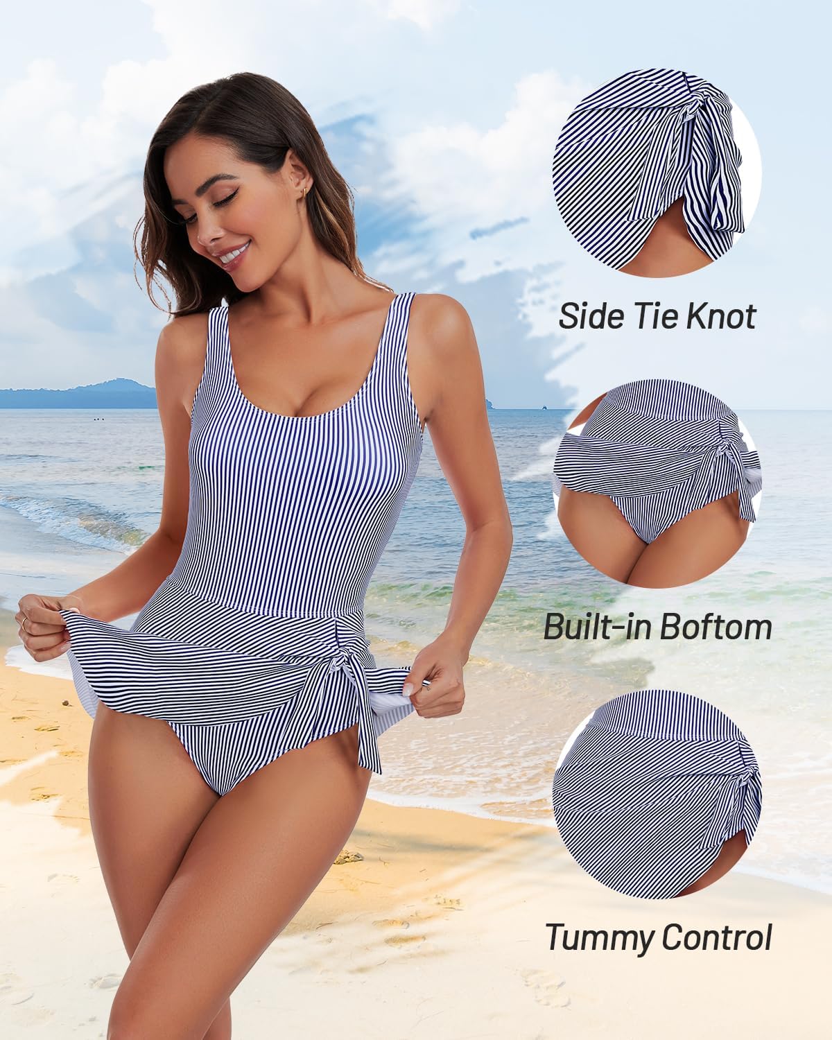 Century Star Swim Dress for Women - 2026 One Piece Swimsuit with Skirt Tummy Control Swim Dresses Bathing Suit Swimwear - Image 4