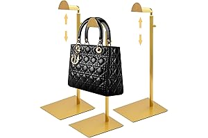 3 Pack Handbag Rack Stainless Steel with Adjustable Height, Purse Display Stand