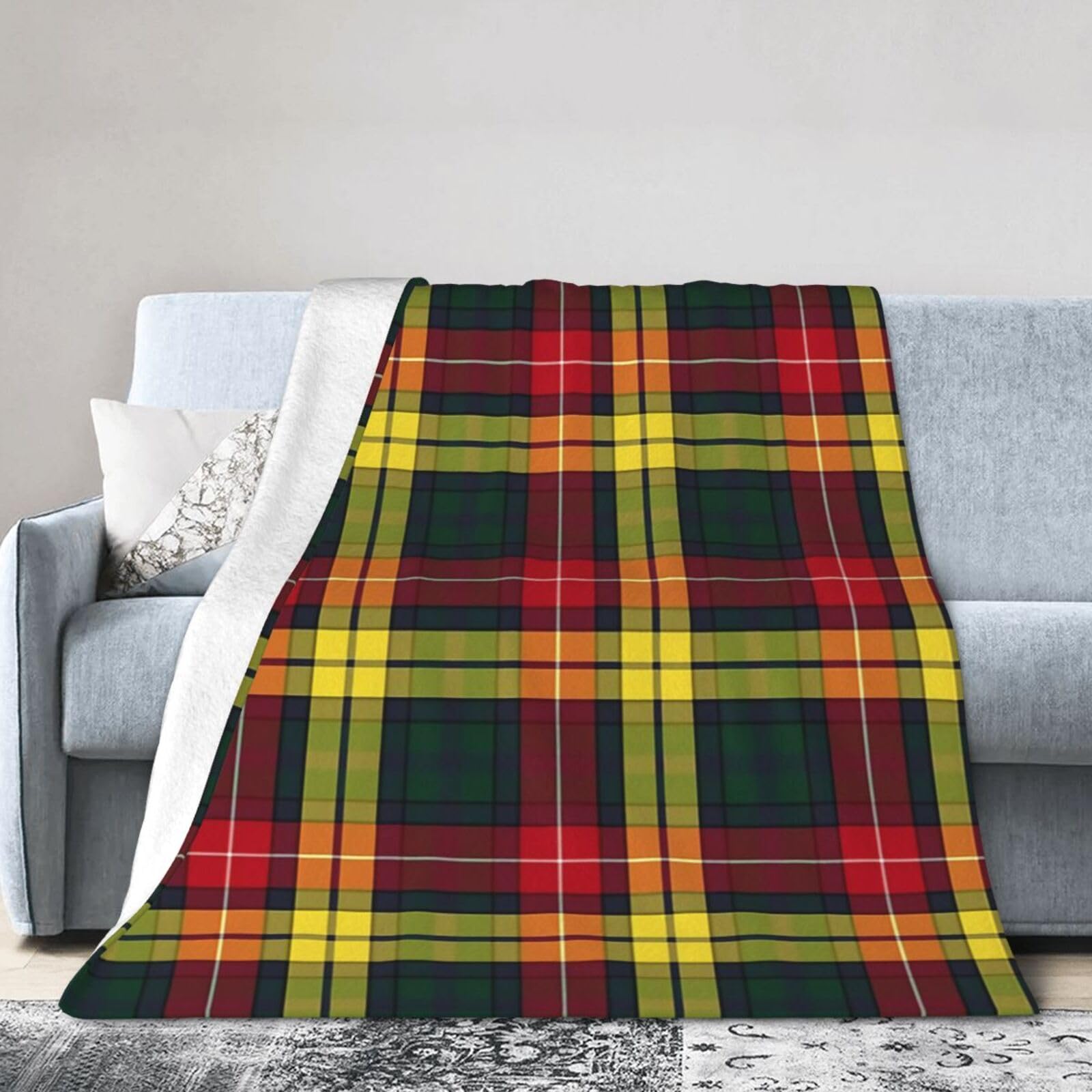 ERTDFXCV Clan Buchanan Tartan Blanket 80"x60"