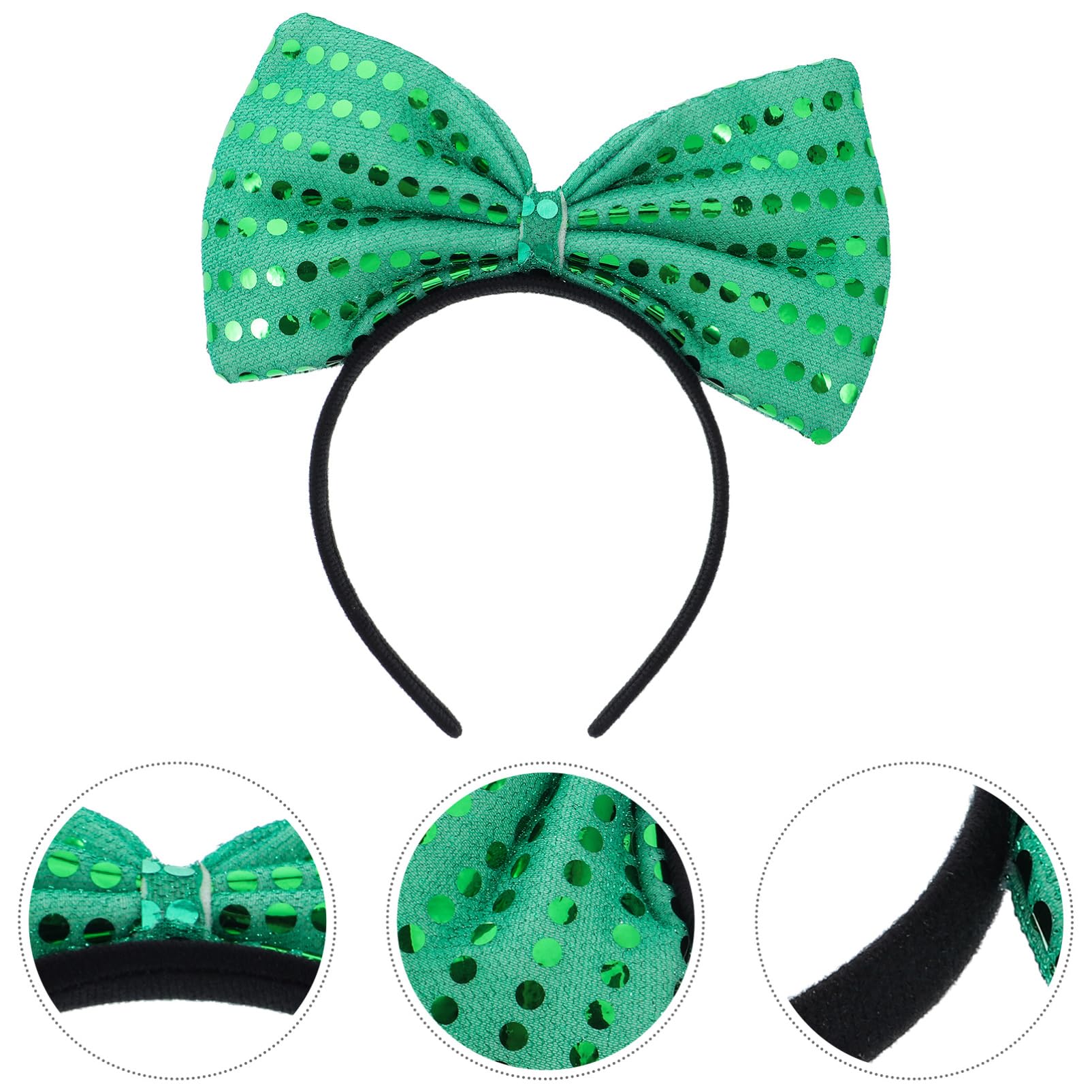 CALLARON Serrage-tête Paillettes Nœud Extra Large Vert, Bandeau Fin pour Cheveux de Femme et Fille, Accessoire pour Fête et Usage Quotidien