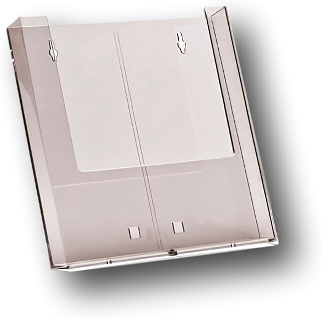EPOSGEAR® 1 Pack - A4 Wall Mountable Acrylic Leaflet Flyer Brochure Menu Display Dispenser Holders (Portrait)