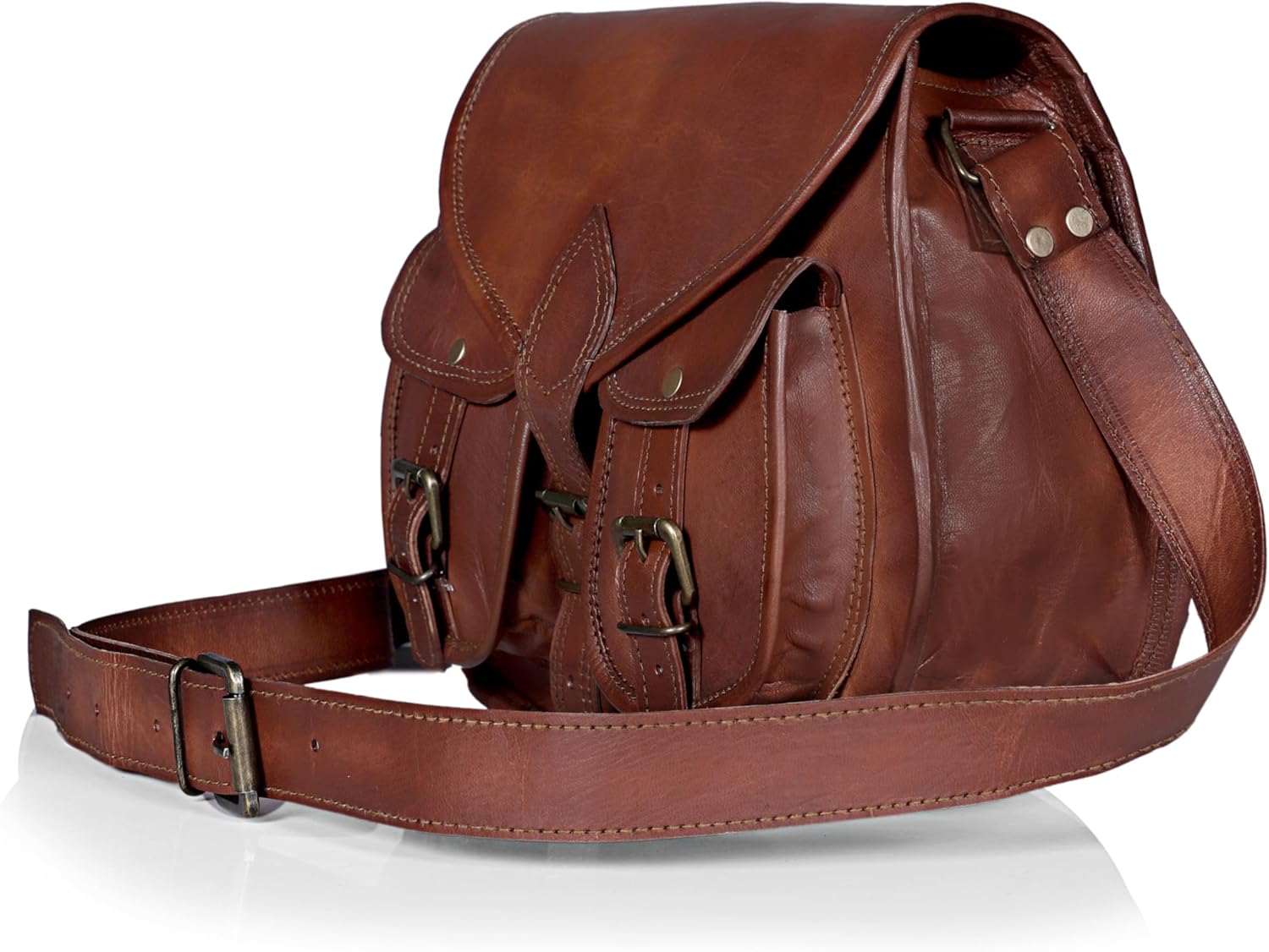 Women Leather Crossbody Satchel Ladies Purse Women Shoulder Bag Tote Travel Purse Genuine Leather Handbags 14 Inch - Image 8