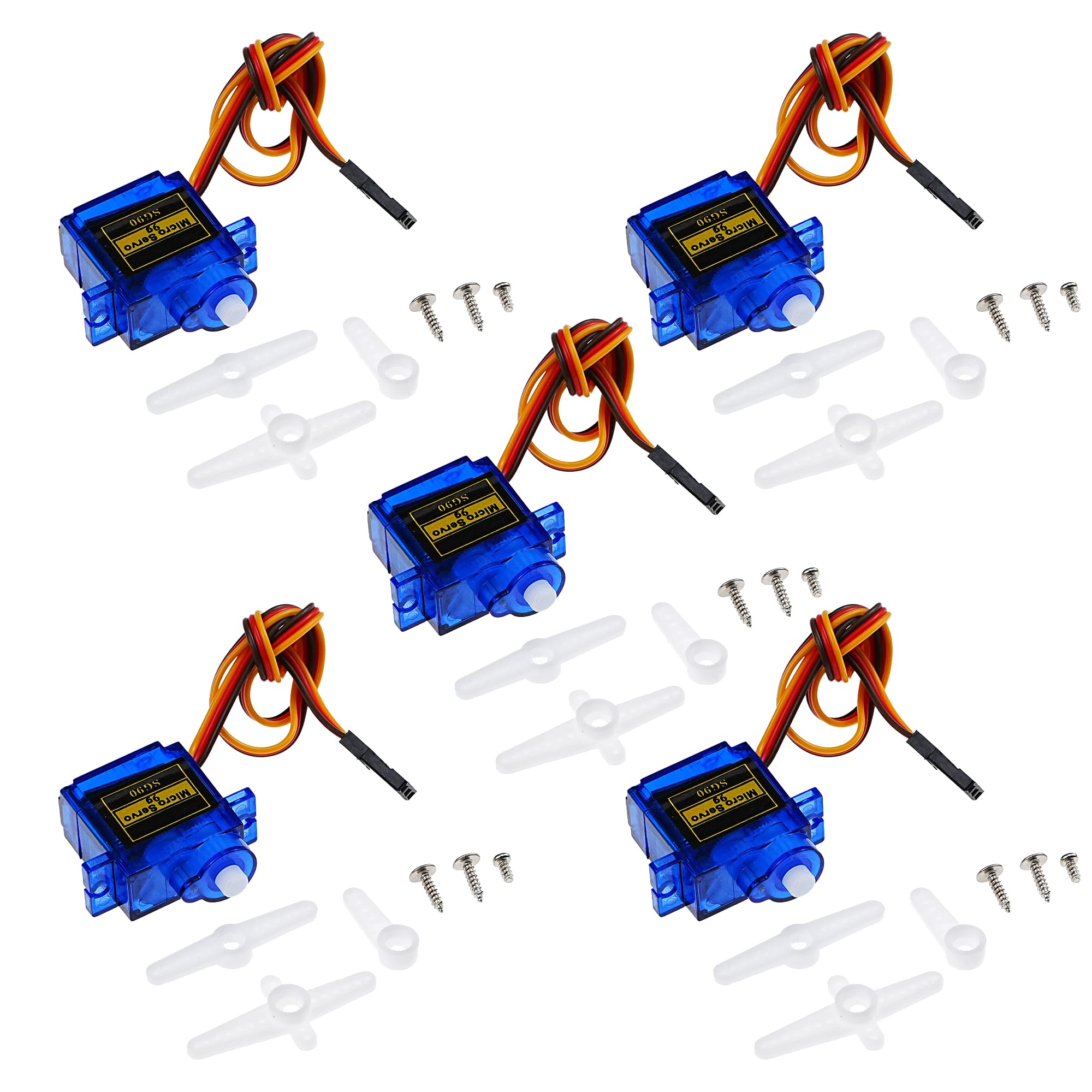 A-DIGISHUO SG90 Micro Servo Motor 9G RC Robot Helicopter Airplane Boat Controls, Blue, 4.8-6V, 0.12-0.13 seconds/60 degrees, 1.6kg/cm, 0.1sec/60degree