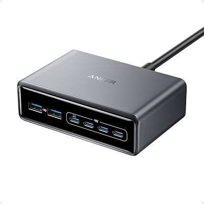 Anker Caricatore USB C Prime, Stazione di Ricarica da scrivania GaN a 6 Porte da 200W, Ricarica Rapida USB C PD, Compatibile con MacBook, iPad Pro/Air, iPhone 17/16/15/14, Galaxy.
