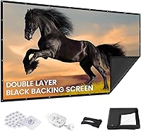 IOLIEO 120 Inch 16:9 Projector Screen 2025 Upgraded - Black Backing, Wrinkle-Free Foldable for Indoor Outdoor Home Theater