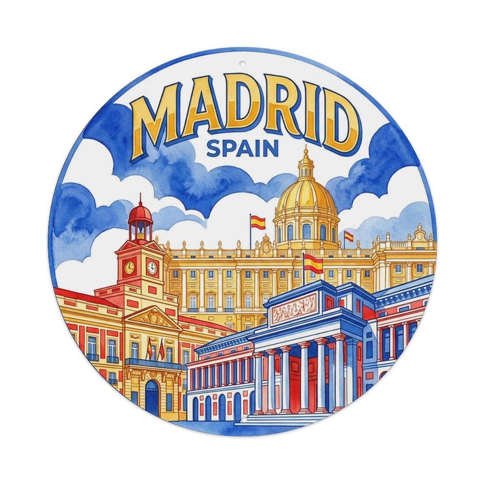 Vintage Travel Spain Madrid Metal Tin Sign