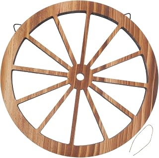 Artibetter Wood Wagon Wheel Decor Western Style Wall Hanging Old Wagon Wheels Vintage Rustic Wall Wood Cartwheel 20cm