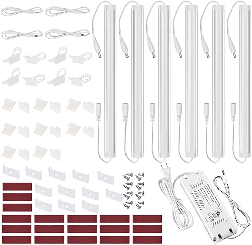 Miniatura 2 de Litever Kit de luces LED blancas cálidas de 3000 K para debajo del gabinete, regulables por atenuador de pared de CA + controlador LED extra
