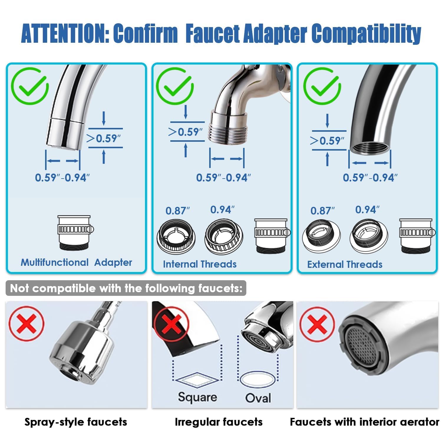 Vortopt Faucet Filter,NSF Certified,400 Gallon High Efficiency Water Purification System,Fast 99% Chlorine,Odor Removal with 1 Water Filter（T1-Black）