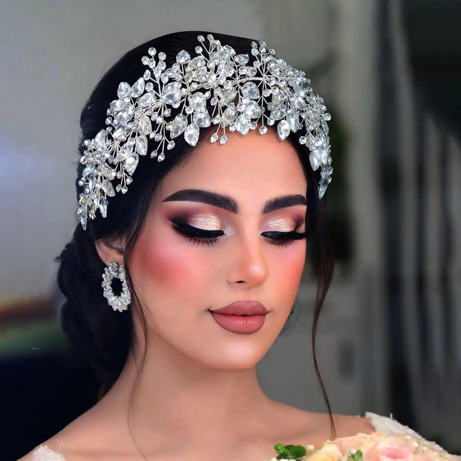 Wedding Headpiece for Bride, Bridal Headband Rhinestone Wedding Hair Accessories