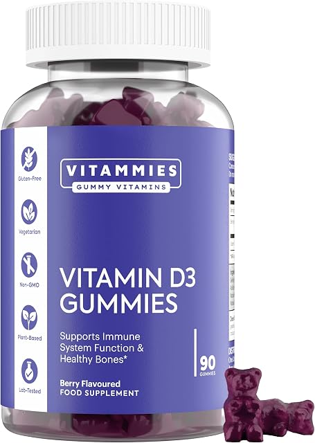 Vitamin D3 Gummies 2000 IU | High Strength Vitamin D Chewable Gummies | 3 Month Supply | Vegetarian, Gluten-Free, Non-GMO, 90 Count, Berry Flavour | Vitamin D Gummies for Adults and Children
