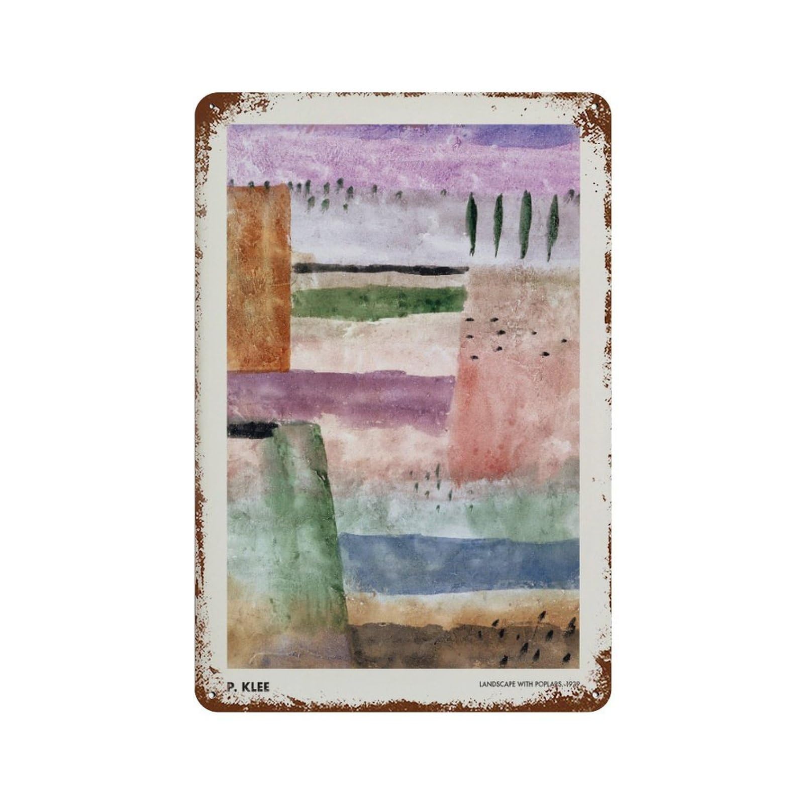 xiaoxiaoshen Paul Klee Landscape Minimalist Abstract Wall Decor Art Metal Tin Poster Modern Home Decor Art Home Bar Shop Decorations Vintage Sign 30x20cm