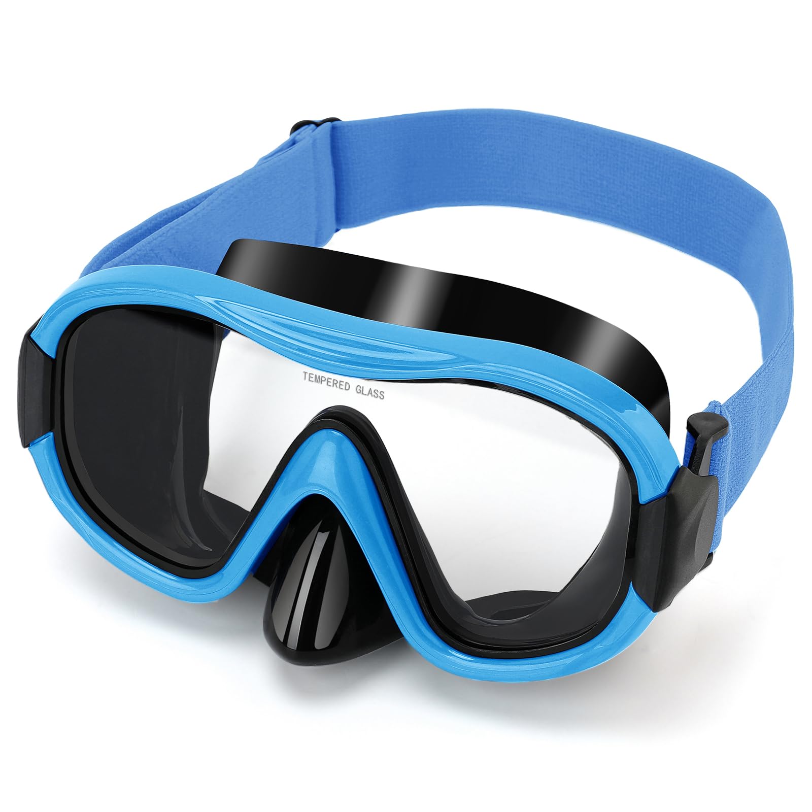 Schwimmbrille Scuba Schnorchel Maske für Erwachsene, verstellbare elastische Strickband Schwimmbrille, gehärtetes Glas mit Panorama Scuba Snorkel Tauchmaske für Erwachsene