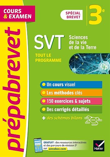 Prépabrevet SVT 3e (sciences) - Brevet 2024: cours, méthodes et entraînement