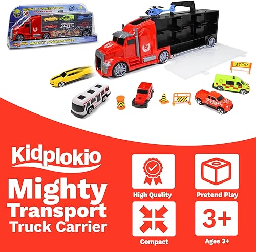 Miniatura 3 de Transportador de autos de barra caliente fundido a presión a escala 124 para autos de carreras de juguete, niños de 3 a 8 años