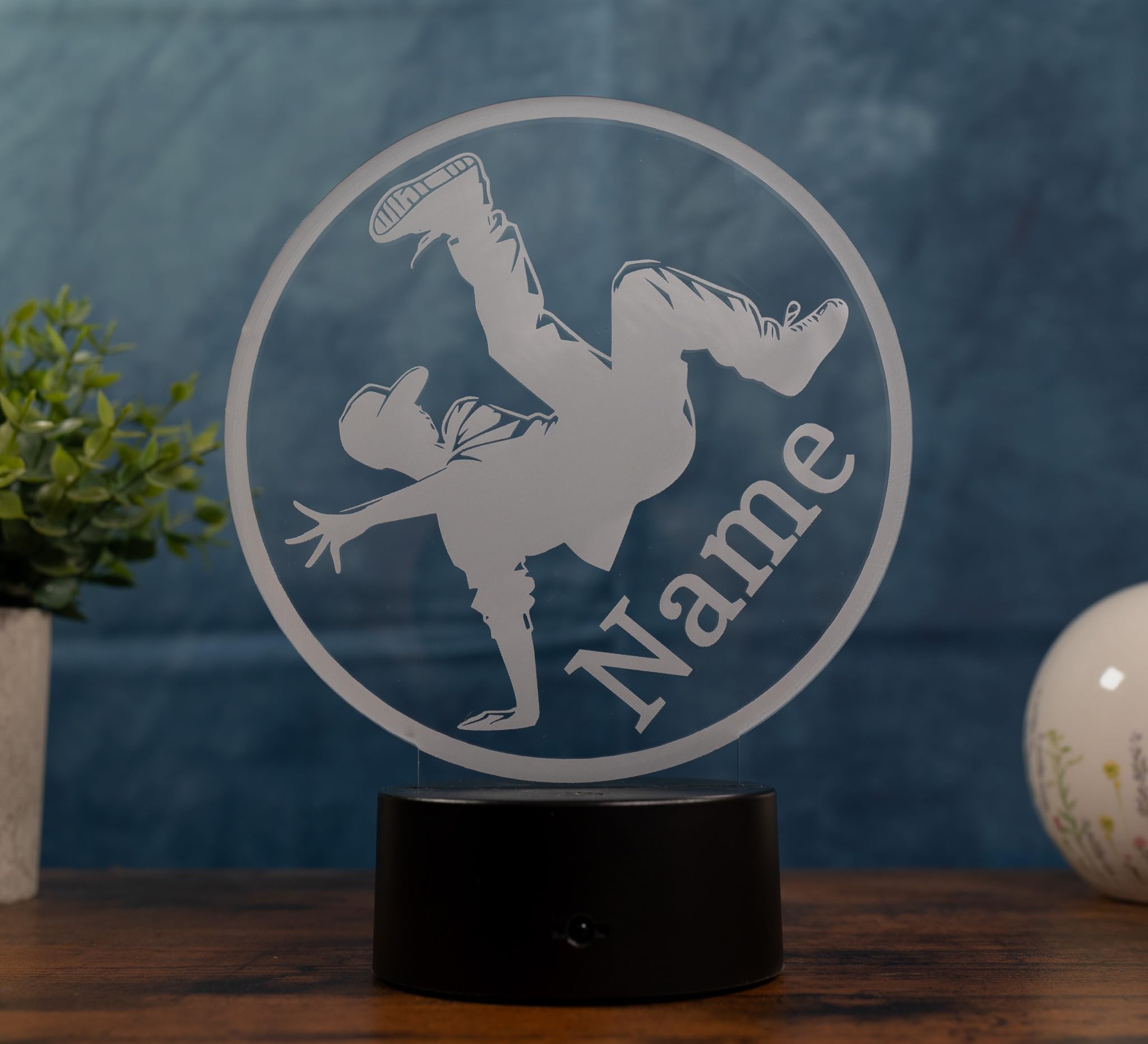 Lampada Breakdance personalizzata, luce notturna a LED con nome, decorazione hip hop e regalo per ballerini, lampada da danza per cameretta dei bambini, soggiorno e appassionati di danza