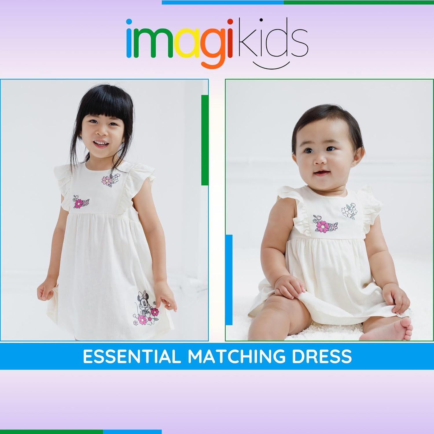 Disney Minnie Mouse Linen Summer Dress Newborn to Little Kid Sizes (Newborn - 7-8) - Image 3