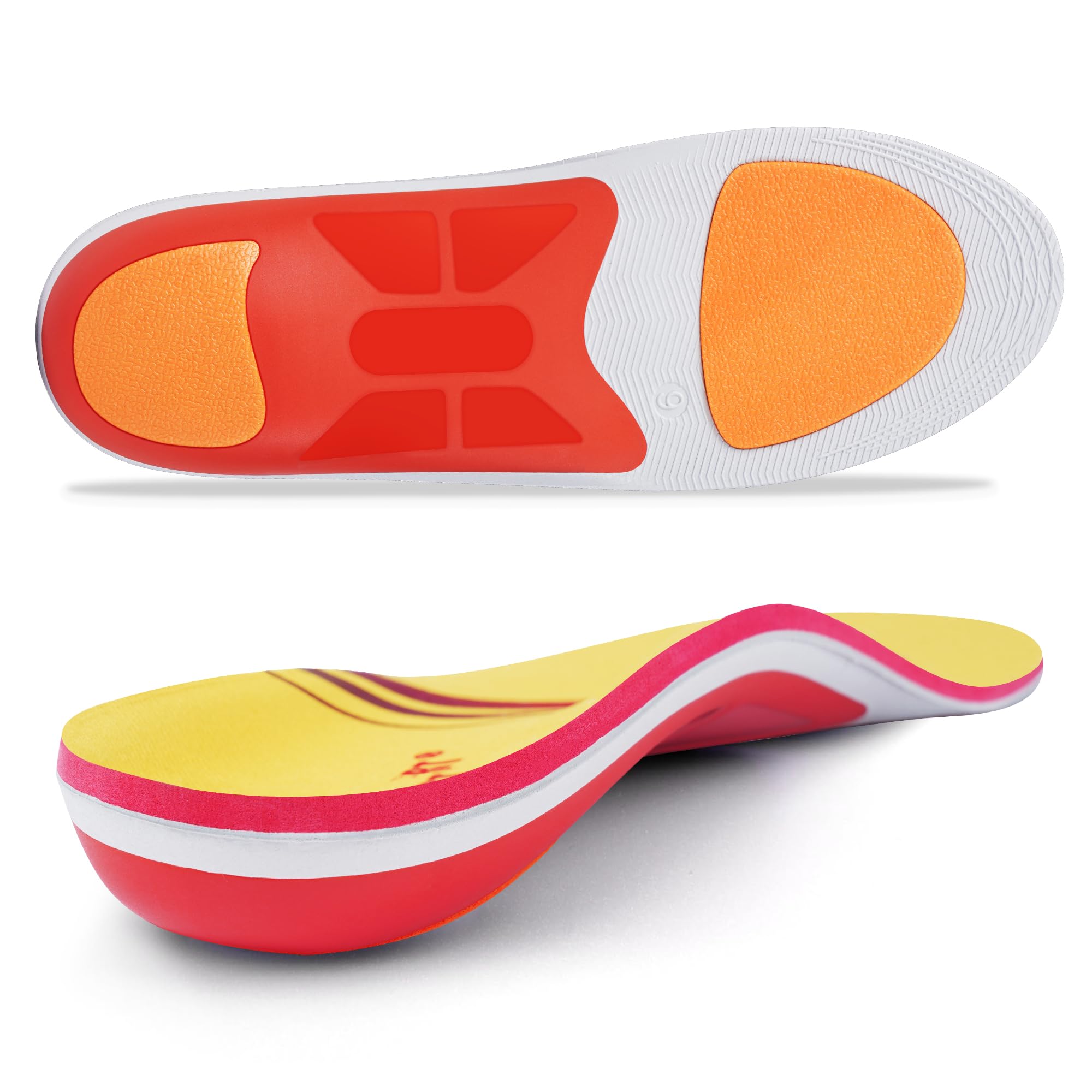 SUPPORTINSERT Plantar Fasciitis Relief Insole Heavy Duty High Arch Supports Orthotics Men Women Overpronation Inserts, Orthopedic Flat Feet Pads Heel Pain Work Boot Shoe Insoles Size(10-10 1/2)