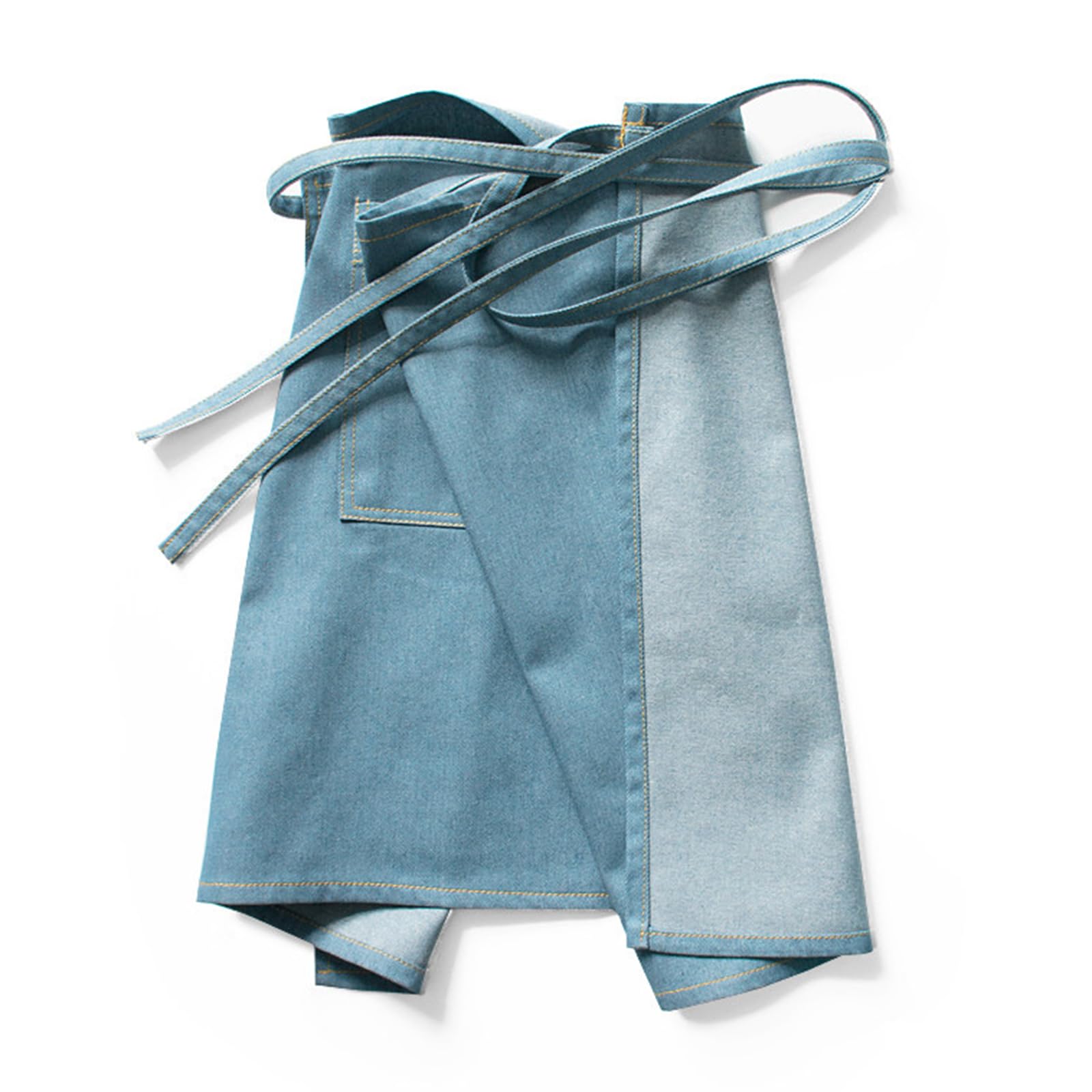 Grembiule Corto In Denim di Cotone con Tasche, Unisex – Ideale Per Camerieri, Cuochi, Panettieri, Artisti e Lavoro In Caffetteria