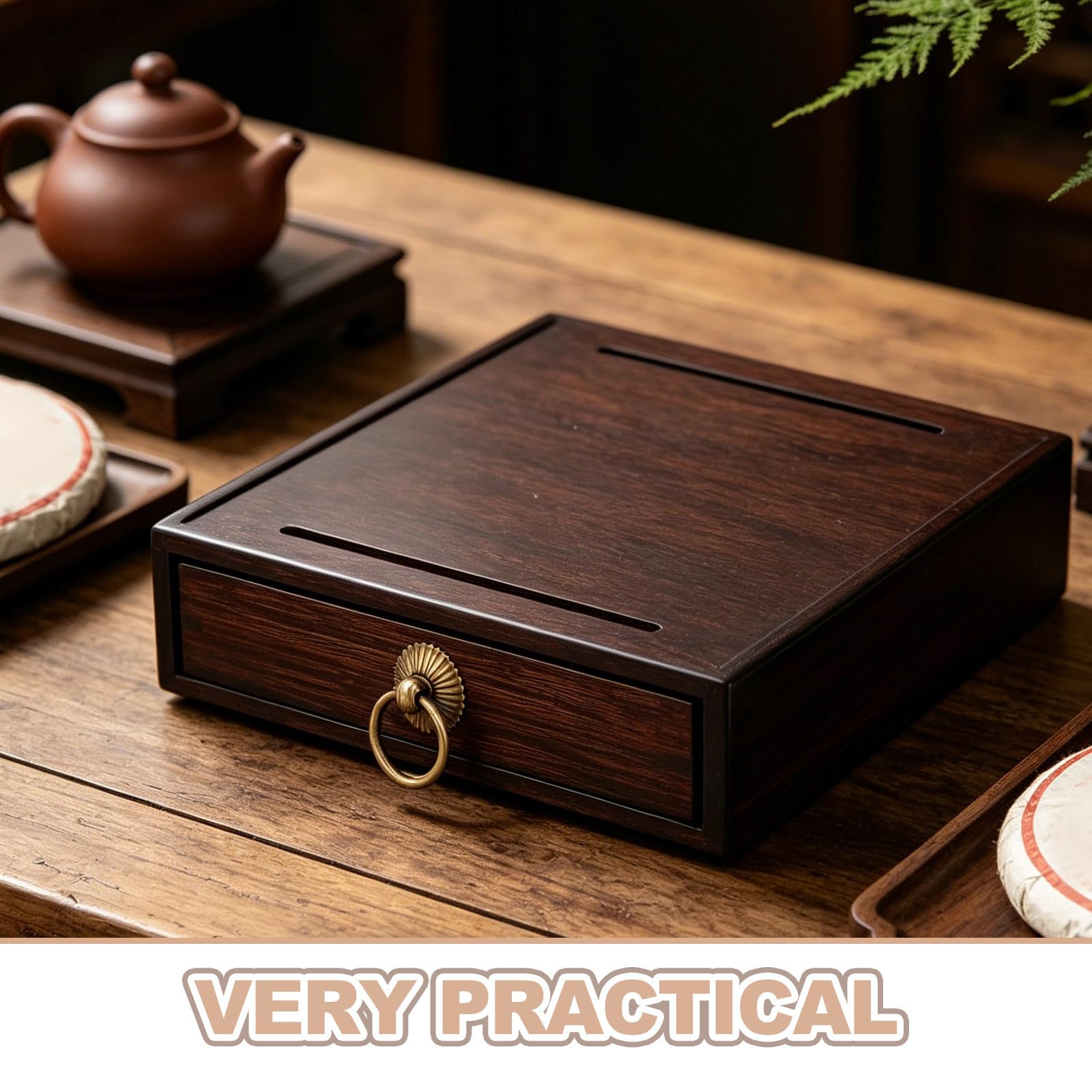Scatola Cassetto in Legno Vintage a Scomparto Marrone
