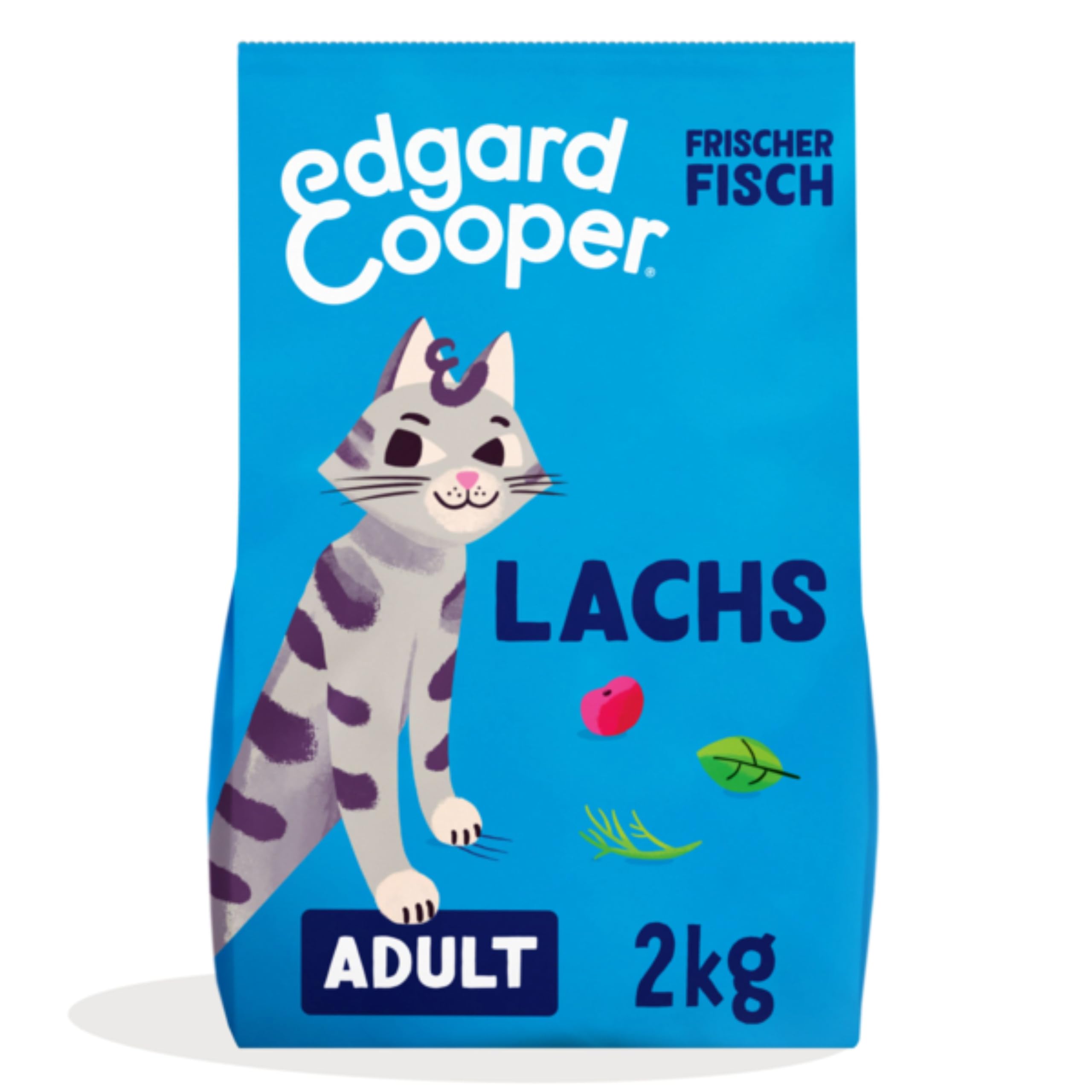 Edgard & Cooper Katzenfutter, Trockenfutter für Katzen, (Lachs, 2kg), Getreidefrei, voll von frischem Fisch und natürlichen Zutaten, geeignet für sterilisierte und aktive Katzen