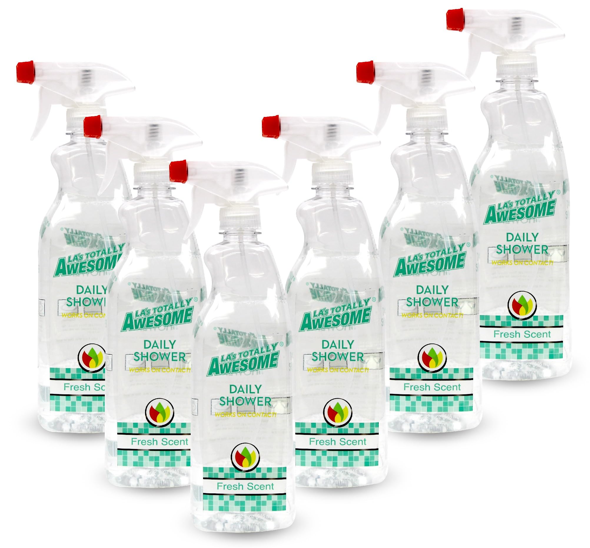 La's Totally Awesome Daily Shower Cleaner Spray, For Showers, Tubs and more, Plant-Derived Formula, 32 Fl Oz (Pack of 6)