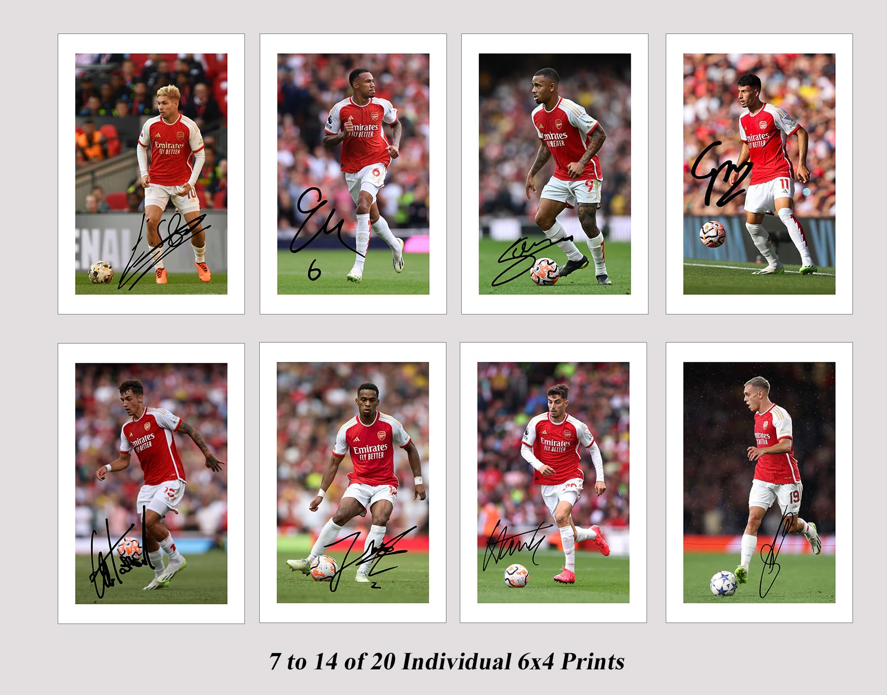 Set of 20 Arsenal 2023/24 Players Signed 6X4 Inch Photo Prints With Pre Printed Signatures Autograph Kids/Men/Women Gift - Image 3