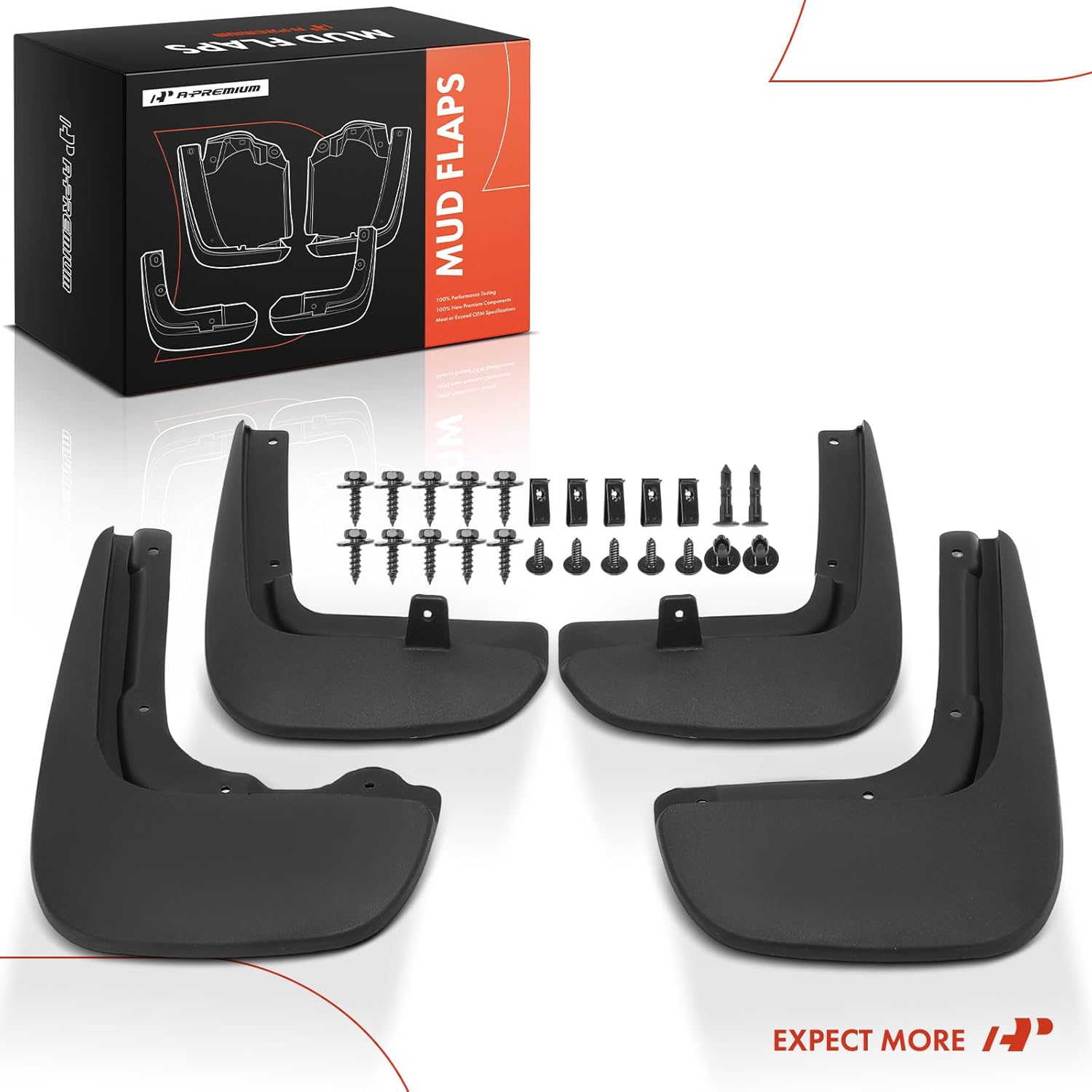 A-Premium Set of 4PCS Mud Flaps Splash Guards Mudguards Mudflaps with Hardware Kits Accessory Compatible with Chrysler Pacifica 2017-2025, Voyager 2020-2025, Front and Rear, Driver & Passenger Side