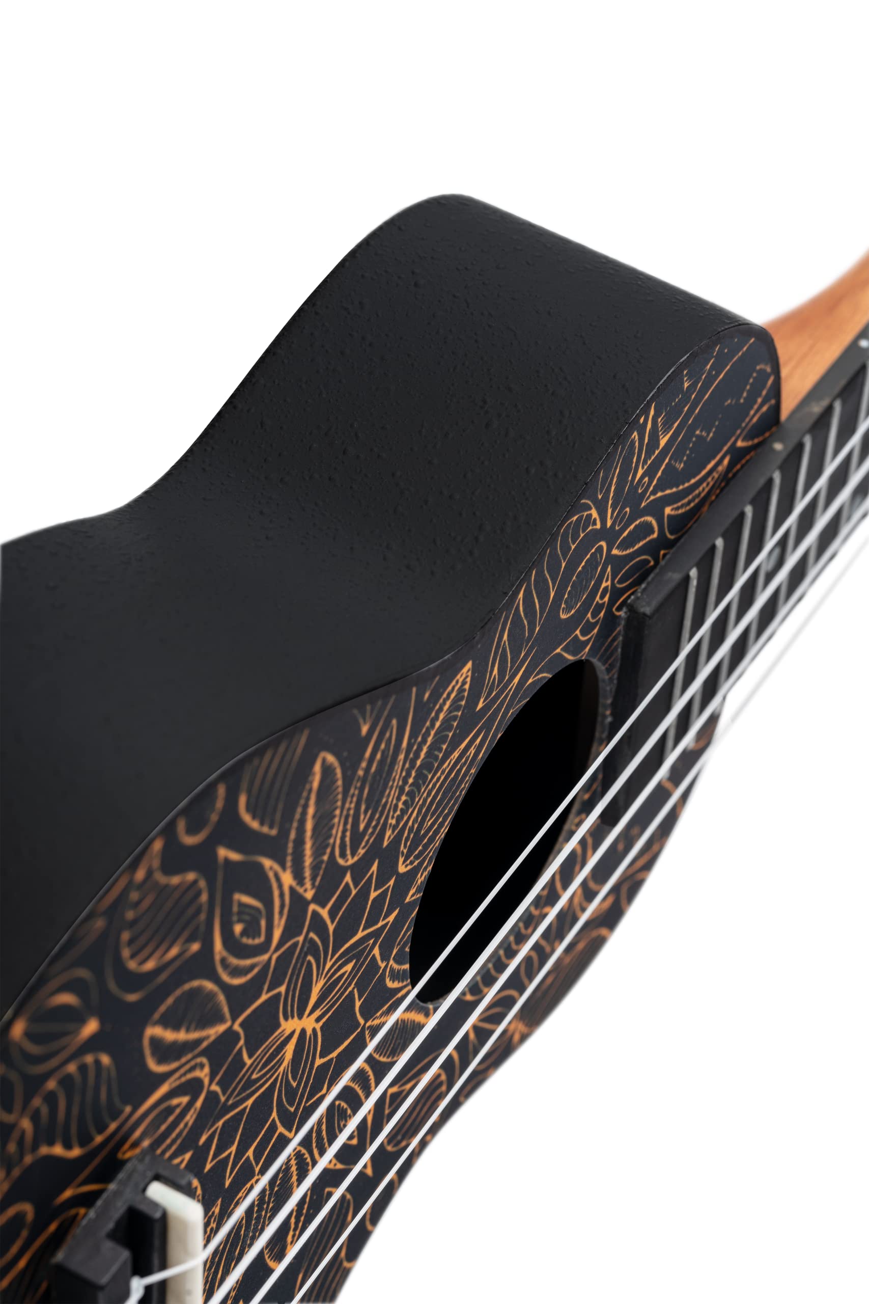Ortega Guitars Ukulélé Soprano Super Scale Acoustique – Série Keiki K2 – Accessoires Inclus – Agathis / ABS, Kaléidoscope Orange (K2SS-OKC)