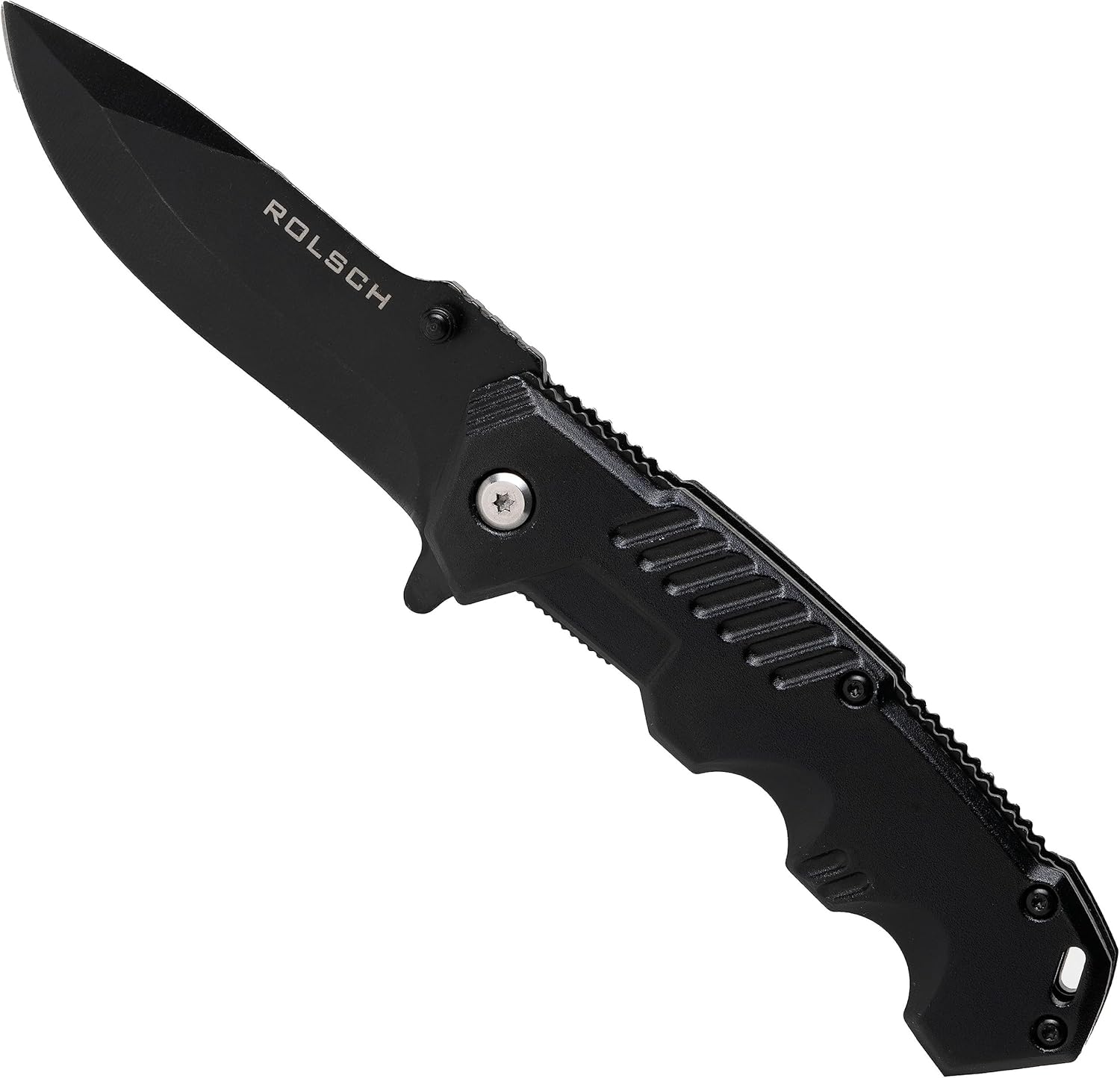 ROLSCH Black Tactical Knife Spring Assisted Folding