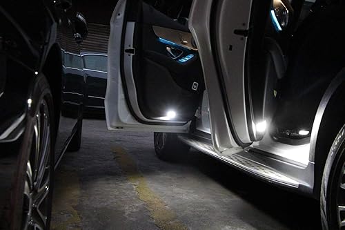 Miniatura 7 de iJDMTOY Luces LED blancas de cortesía para puerta lateraldebajo del asiento compatibles con Mercedes C, CLK, SLK, GLA, clase GLA, ideal como