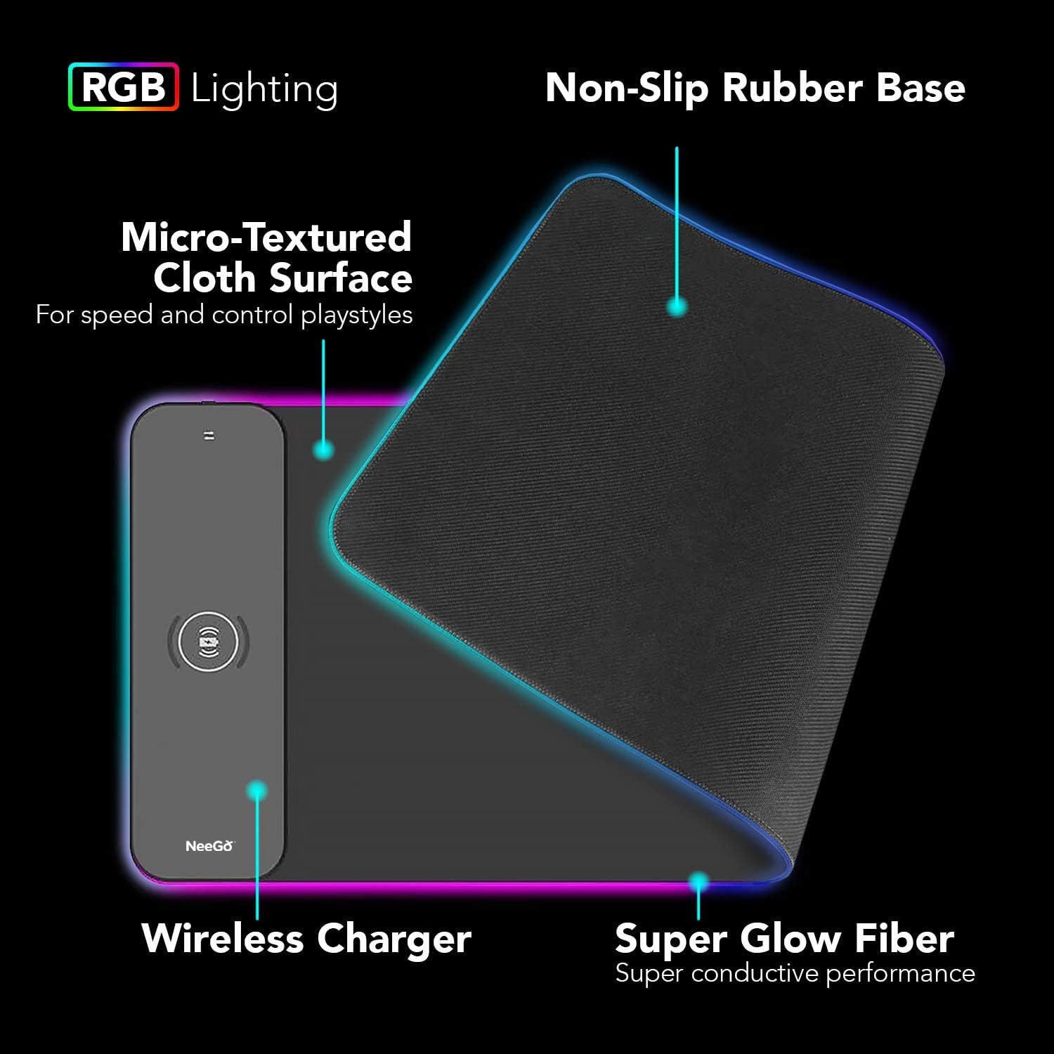 Exclusive Discount 50% Price NEEGO RGB Gaming Mouse Pad, LED Soft Large Mousepad with Ajdustable Lighting, Smart Memory Function, Wireless Charging, Anti-Slip Rubber Base, Computer Keyboard Mouse Mat 31.5 x 12 inches Tech Deals 🔥 NEEGO RGB Gaming Mouse Pad, LED Soft Large Mousepad with Ajdustable Lighting, Smart Memory Function, Wireless Charging, Anti-Slip Rubber Base, Computer Keyboard Mouse Mat 31.5 x 12 inches