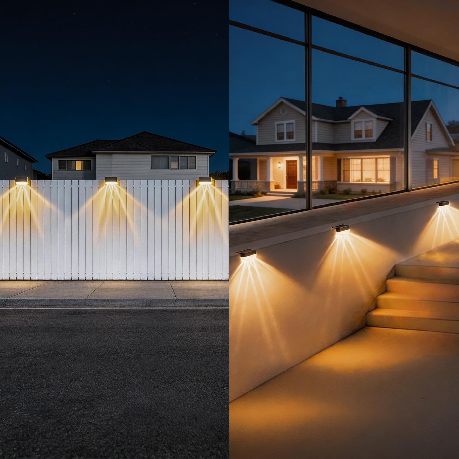 Sylvwin Luci solari da giardino a LED, lampade solari per giardino esterno, confezione da 10 luci solari da giardino bianco caldo, luci solari da giardino (6 PCS Solari a LED) - 5