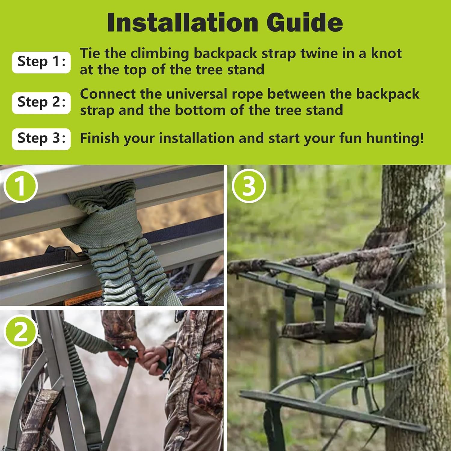 Shoulder & Tether Straps for Summit Treestands, Universal Climbing Stand Backpack Straps, Hunting Tree Stand Accessories Fit Most Tree Stand Climber Seat With Platform Slats