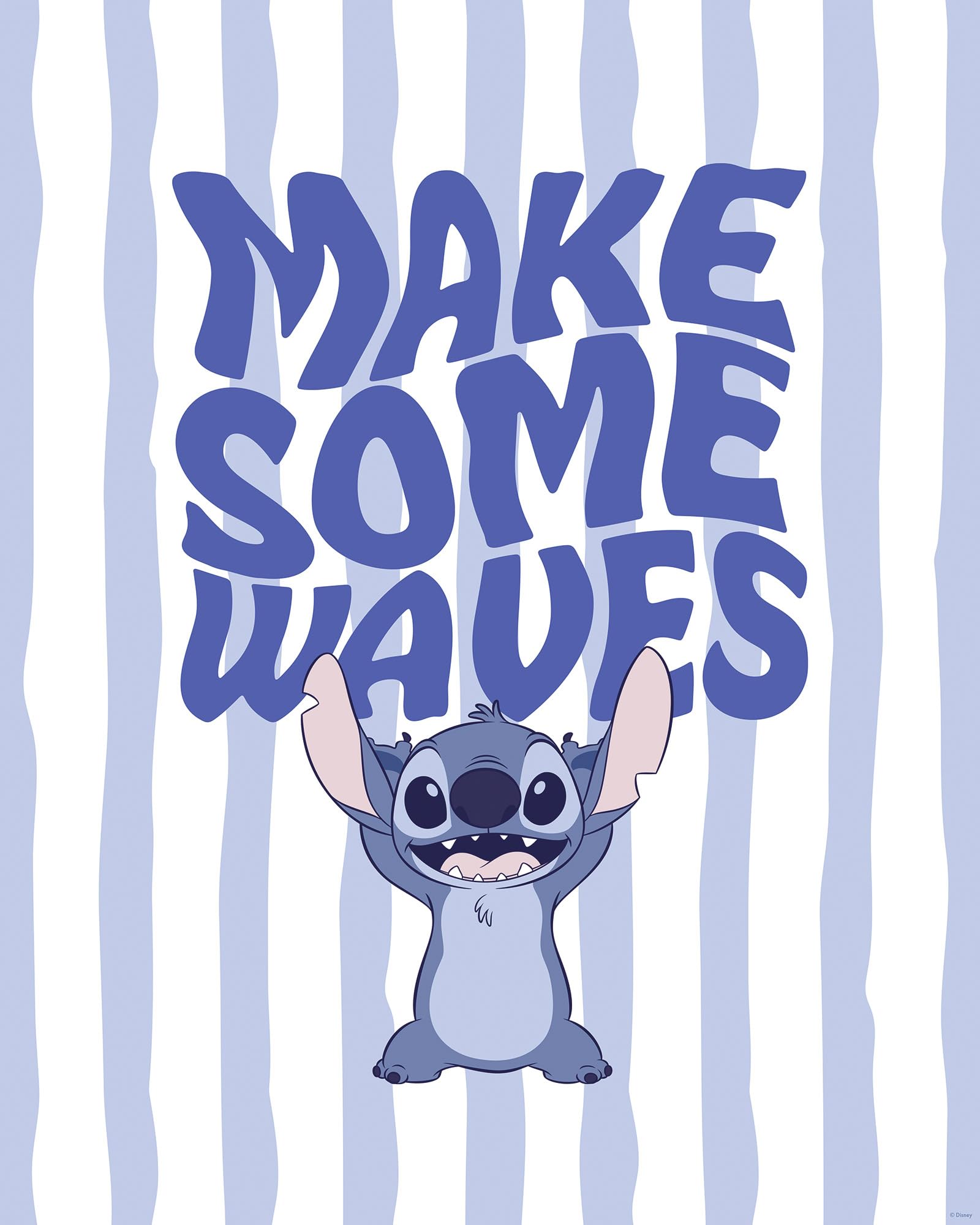 Komar Disney Lilo and Stitch Make Some Waves - Size 40 x 50 cm - Children's Room Wall Decoration